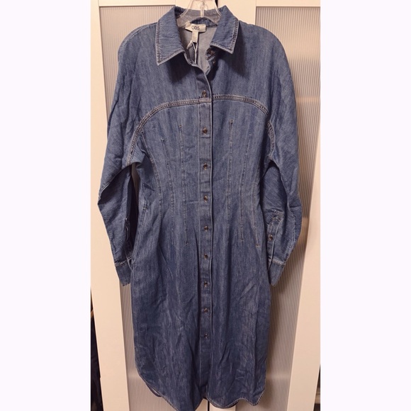 NWT COS Oversized Waisted Denim Shirt Dress Midi Length Size 8 - Picture 3 of 15